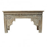 Antique Carved Console Table Whitewash